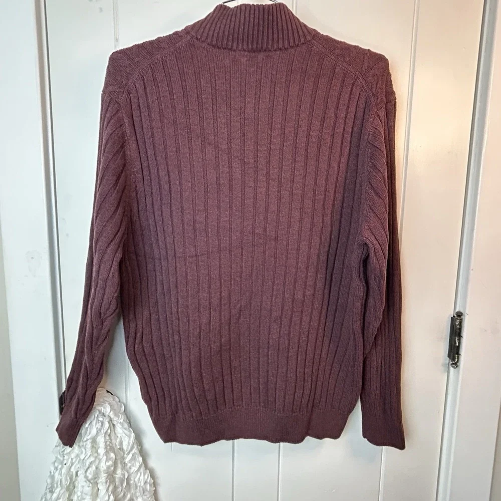 Jos A Bank Cotton Ribbed‎ Fisherman Sweater Mens XXL Henley Pullover Casual